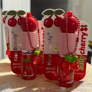 Kiss Beauty Jelly Cherry Magic Lip Oil - Red and Pink